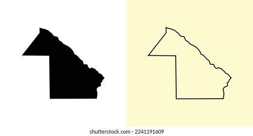 Mapa del Chaco, Argentina, América. Diseños de mapas rellenos y esquemáticos. Ilustración del vector