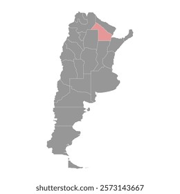 Chaco Province map, administrative division of Argentina. Vector illustration.