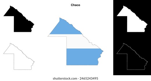 Chaco province outline map set