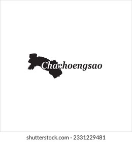 Chacoengsao map and black lettering design on white background