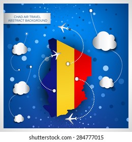 CHAD AIR TRAVEL ABSTRACT BACKGROUND. Vector illustration.