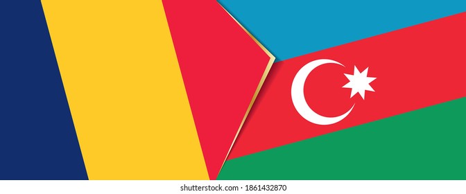 Chad and Azerbaijan flags, two vector flags symbol of relationship or confrontation.