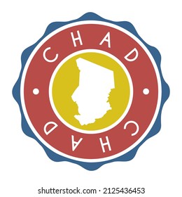 Chad Badge Map Vector Seal Vector Sign. National Symbol Country Stamp Design Icon Label. 