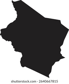Chad black map silhouette vector style with white background