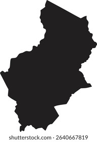 Chad black map silhouette vector style with white background