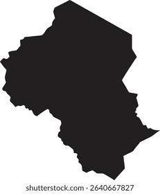 Chad black map silhouette vector style with white background