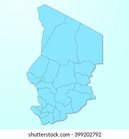 Chad blue map on degraded background vector