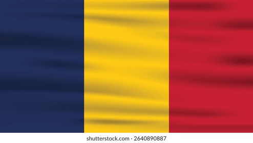 Chad Country Flag 3d. Official Chad Flag With Original Color and Size Proportion