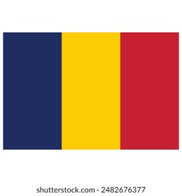 Chad Country Flag Vector Design, Eps File 