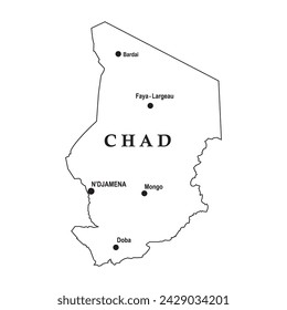 Chad country map, vector illustration design background