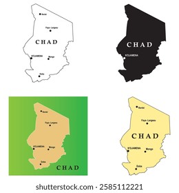 Chad country map, vector illustration design background