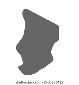 Mapa simplificado de Chad. Mapa liso con estilo gris. Iconos vectoriales aislados sobre fondo blanco.