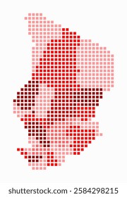 Chad dotted map. Digital style map of the country on white background. Chad shape with square dots. Colored dots style. Large size squares. Classy vector illustration.