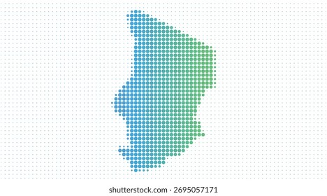 Mapa punteado de Chad en estilo moderno de semitono, Ilustración vectorial sobre fondo blanco