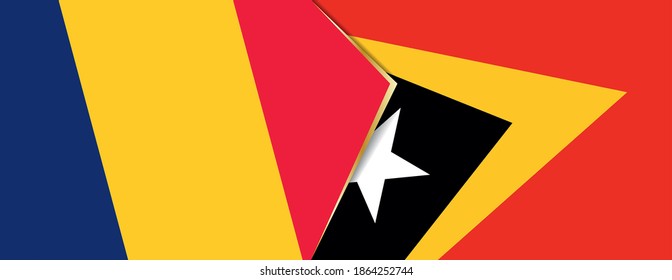 Banderas del Chad y Timor Oriental, dos banderas vectoriales símbolo de relación o enfrentamiento.