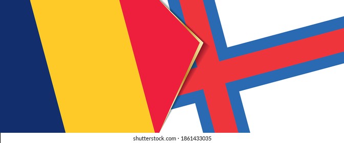 Chad and Faroe Islands flags, two vector flags symbol of relationship or confrontation.
