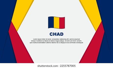 Chad Flag Abstract Background Design Template. Chad Independence Day Banner Cartoon Vector Illustration. Chad Background