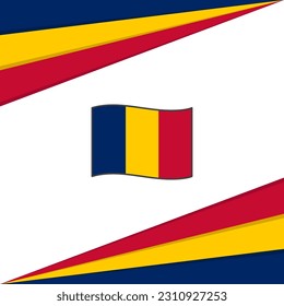 Chad Flag Abstract Background Design Template. Chad Independence Day Banner Social Media Post. Chad Design