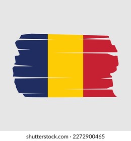 Chad Flag Brush Vector Illustration
