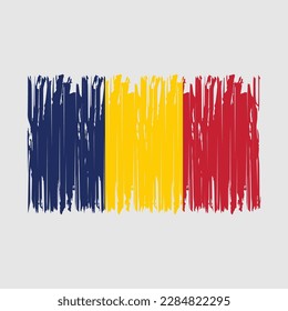 Ilustración del vector de pincel de la bandera de Chad