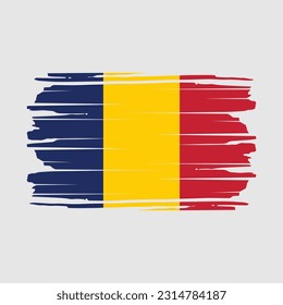 Ilustración del vector de pincel de la bandera de Chad