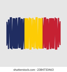 Chad Flag Brush Vector Illustration