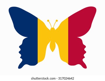 chad flag butterfly