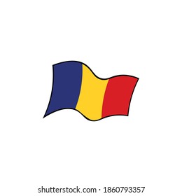Chad flag design with three colors, namely dark blue, yellow and green.