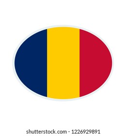 Chad flag. Chad ellipse flag.