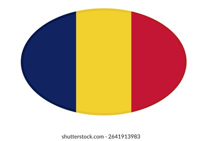 Chad flag ellipse shaped. vector	