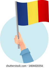 Chad flag in hand icon