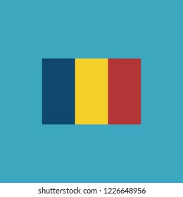 Chad flag icon in flat design. Independence day or National day holiday concept.