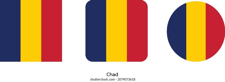 chad flag icon set . icons collection