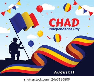Chad Flag Independence Day Celebration Banners