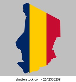 Chad flag inside the Chad map borders vector illustration