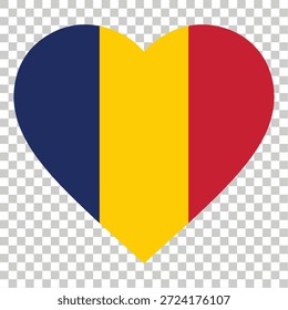 Chad Flag Love Shape Heart Shape Chad Flag Vector