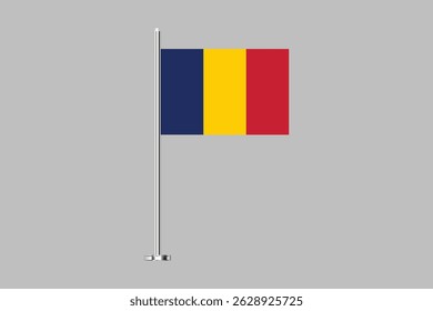 Chad flag, The flag of Chad, Flag of Chad national country symbol illustration Vector, Rectangle Chad flag illustration, Flat vector illustration
