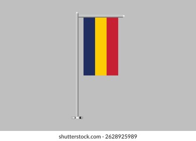 Chad flag, The flag of Chad, Flag of Chad national country symbol illustration Vector, Rectangle Chad flag illustration, Flat vector illustration
