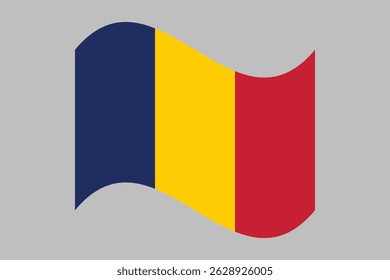 Chad flag, The flag of Chad, Flag of Chad national country symbol illustration Vector, Rectangle Chad flag illustration, Flat vector illustration

