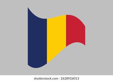 Chad flag, The flag of Chad, Flag of Chad national country symbol illustration Vector, Rectangle Chad flag illustration, Flat vector illustration
