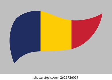 Chad flag, The flag of Chad, Flag of Chad national country symbol illustration Vector, Rectangle Chad flag illustration, Flat vector illustration
