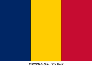 Chad flag, official colors and proportion correctly. National Chad flag. Vector illustration. EPS10.