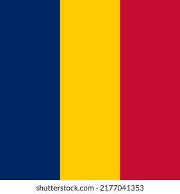 Chad flag, official colors. Vector illustration.