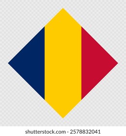 Chad flag, official colors. Vector illustration.