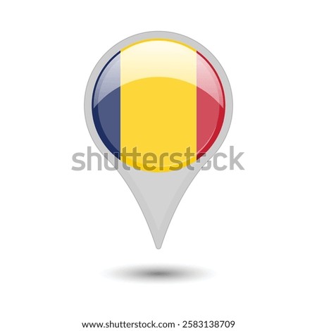 
chad flag pin vector design