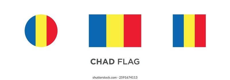 Chad Flag Set, Vector flag of Chad Symbol
