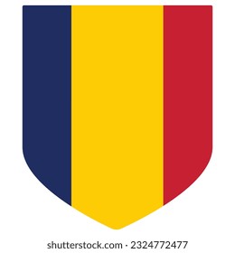 Chad flag shape. Flag Of Chad design shape. 