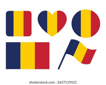 Chad flag shape vector illustration on white background