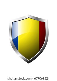 chad flag Shield sign vector