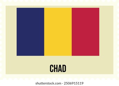 Chad flag stamp for decoration